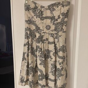 Embellished Cream and BlackStrapless Dress